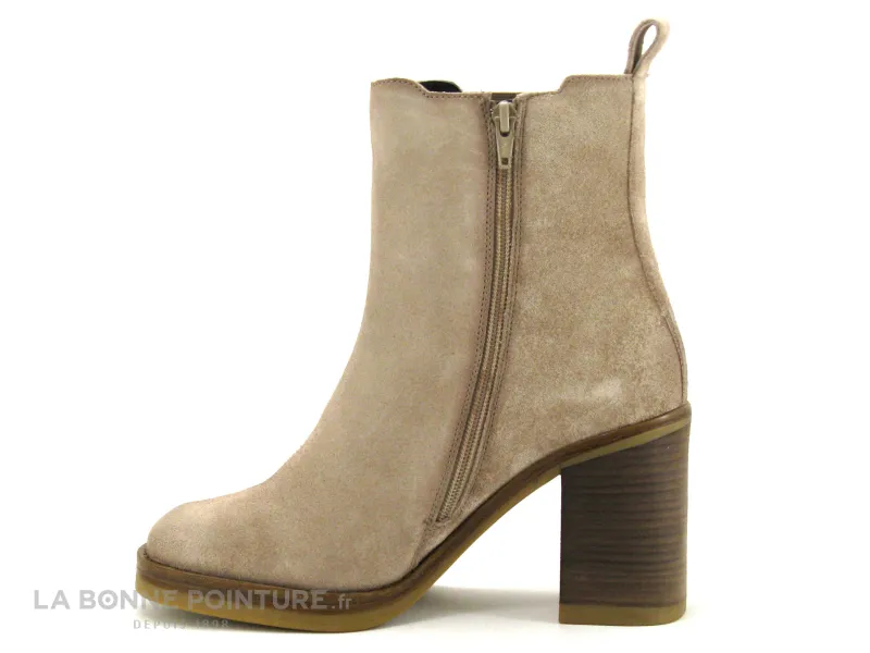 Achat chaussures Bagatt Femme Boots, vente Bagatt LILLITH Sand - Bottine beige - Bout carre et talon haut epais