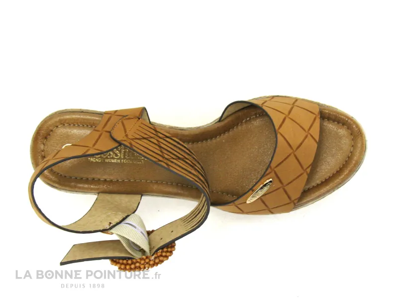 Achat chaussures Dees Shoes Femme Sandale et Nu-pieds, vente Dees Shoes 500-32-260-TUR Camel - Sandale marron - Talon haut compe