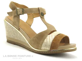 Achat chaussures Fugitive Femme Sandale et Nu-pieds, vente Fugitive IZANE LP5HG69 Mastic -Sandale beige - Talon compense
