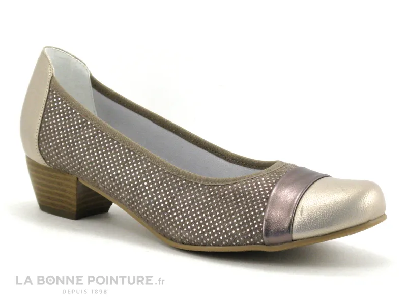 Achat chaussures Inéa Femme Escarpin, vente Inea RIO Taupe - Escarpin petit talon en cuir