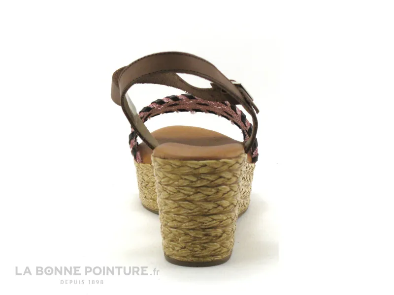 Achat chaussures Jordana Femme Sandale et Nu-pieds, vente Jordana 3672 - Marron Rose - Sandale Femme talon compense
