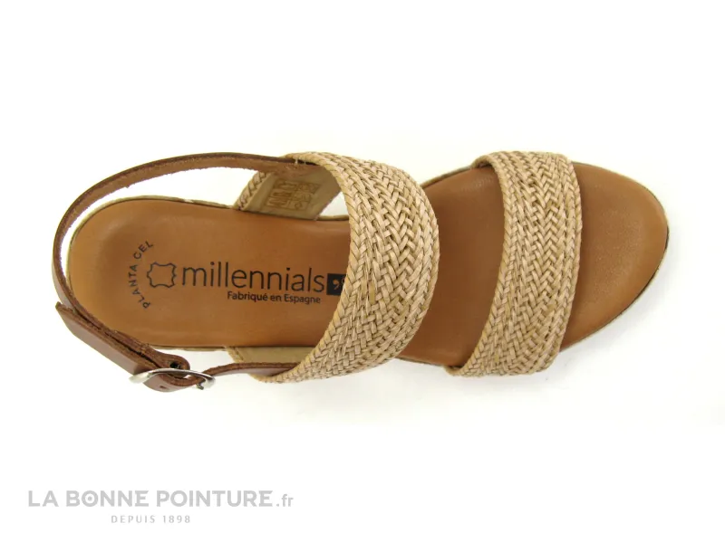 Achat chaussures Millennials Shoes Femme Sandale et Nu-pieds, vente Millenials 3218 beige - Sandale talon haut compense