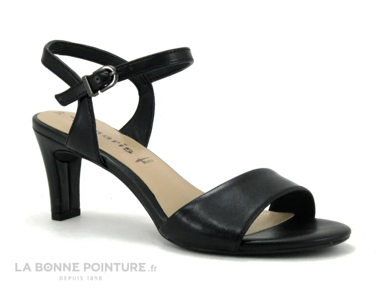 Achat chaussures Tamaris  , vente Tamaris 1-28008-42-020 Black matt - Nu-pieds noir a talon haut