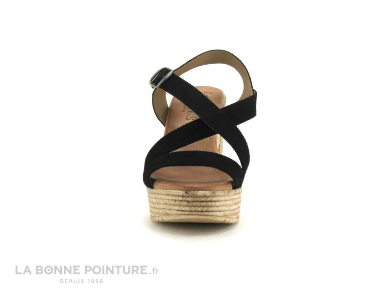 Achat chaussures Valeria's Femme Sandale et Nu-pieds, vente Valerias 5210 - Nu-pieds noir - talon haut et large
