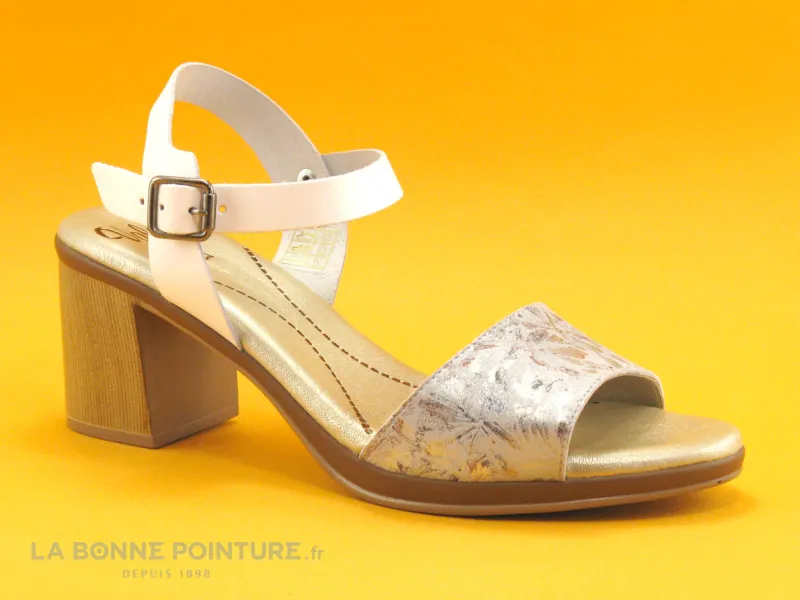 Achat chaussures Valeria's Femme Sandale et Nu-pieds, vente Valerias 5220 - Blanc - Nu-pieds talon large Femme