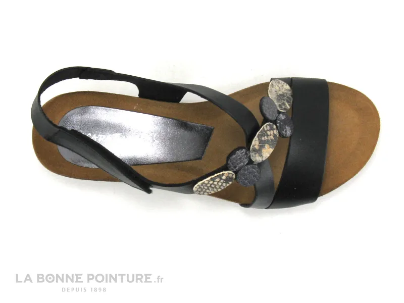 Achat chaussures Xapatan Femme Sandale et Nu-pieds, vente Xapatan 1062 Noir - Serpent - Sandale Femme - Talon compense