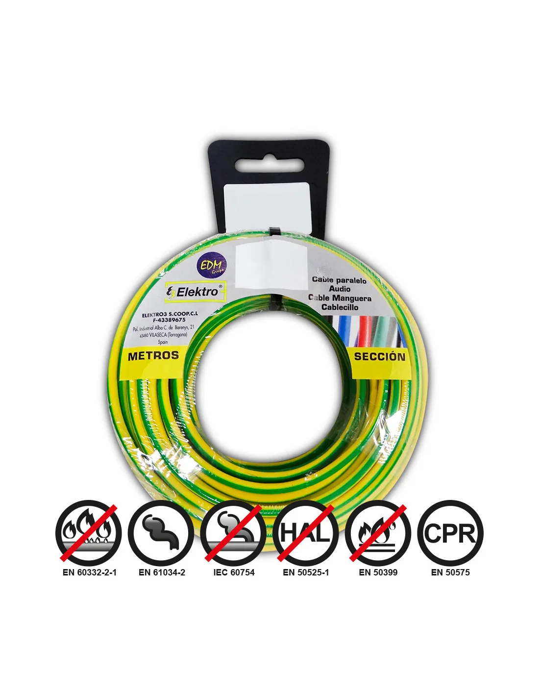 Bobine Fil Électrique Flexible 1,5mm Bicouleur Sans Halogène 20m - 28418