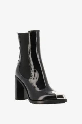 Bottines chelsea à talon en cuir verni Punk 90