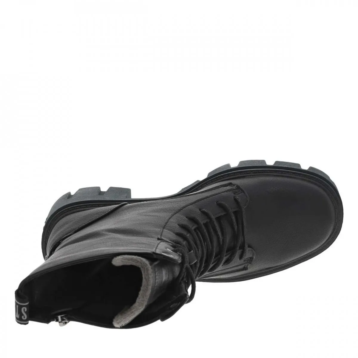 Bottines noires logotypées au niveau du contrefort à talon décroché moyen vert