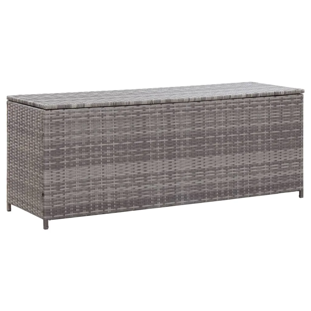 Coffre boîte meuble de jardin rangement gris 150 x 50 x 60 cm résine t 