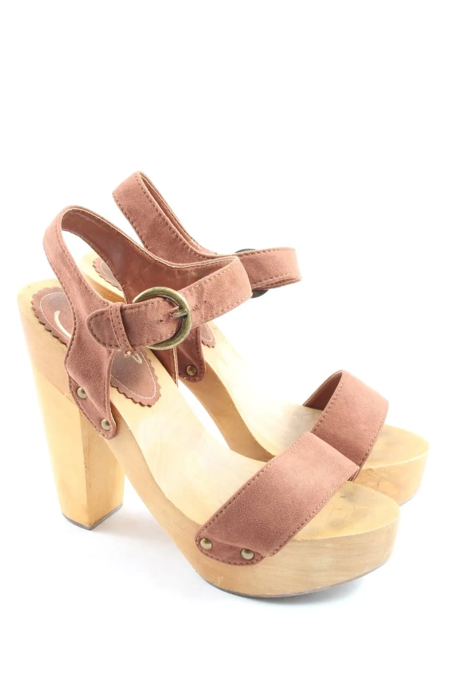 Cool Way Sandales à talon haut bronze-crème style décontracté