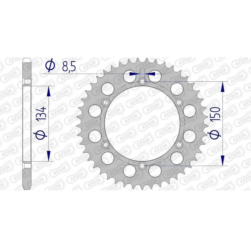 Couronne AFAM 42 dents alu ultra-light pas 520 type 17206N Kawasaki