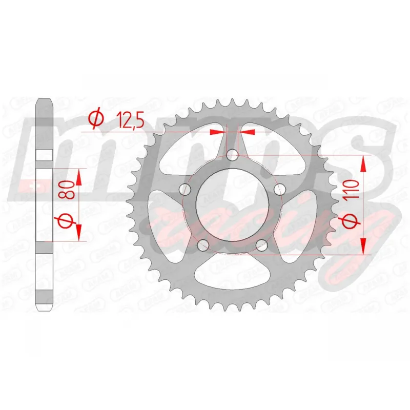 Couronne AFAM acier type 10608 pas 525 (40 dents)