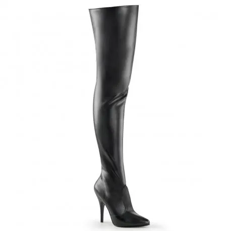 Cuissarde femme à talon aiguille noire petite et grande pointure