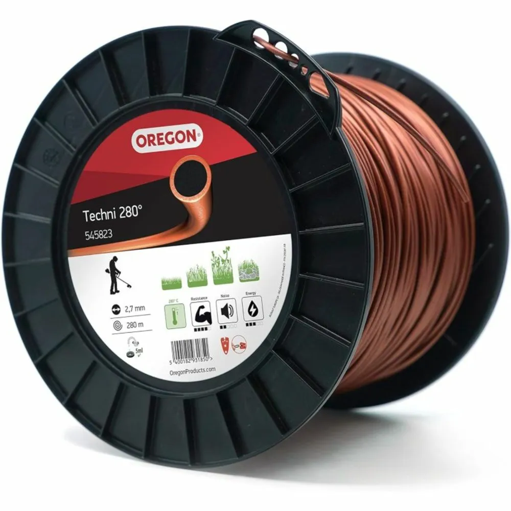 Fil débroussailleuse rond techni 280° marron/noir ø2.7mm/280m oregon 545823