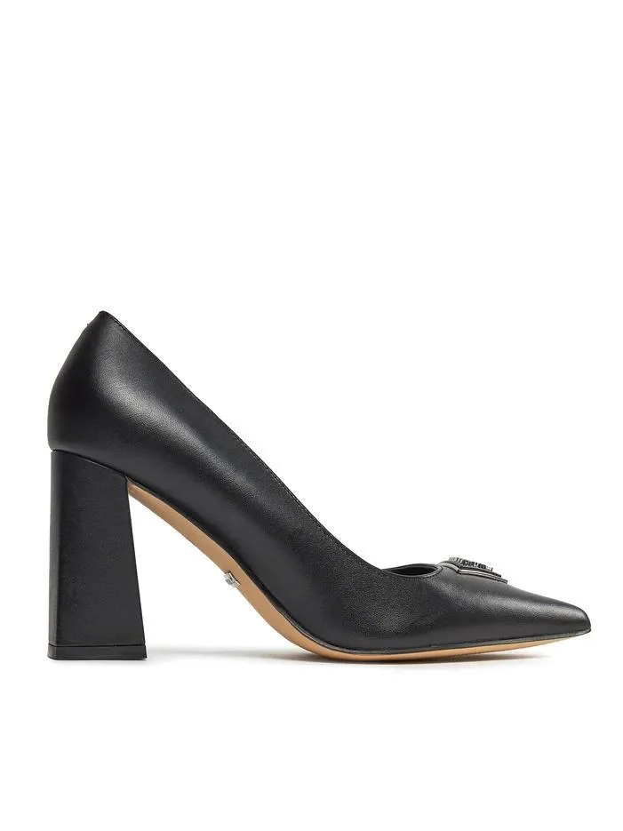 Guess Barson Escarpins En Cuir À Talon Large Noir - Achetez À Prix Outlet!