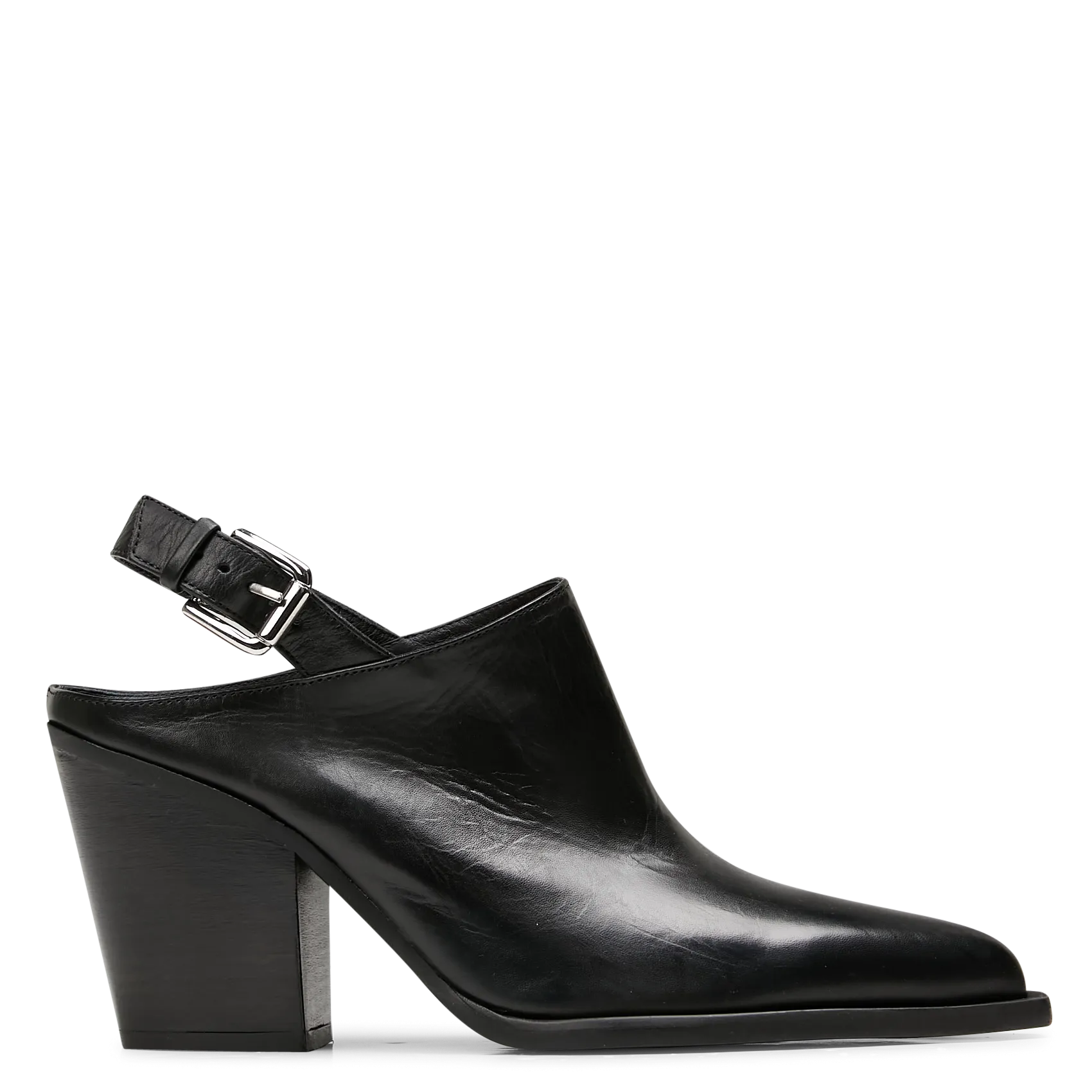 JONAK  Mules à talon en cuir doren - Noir