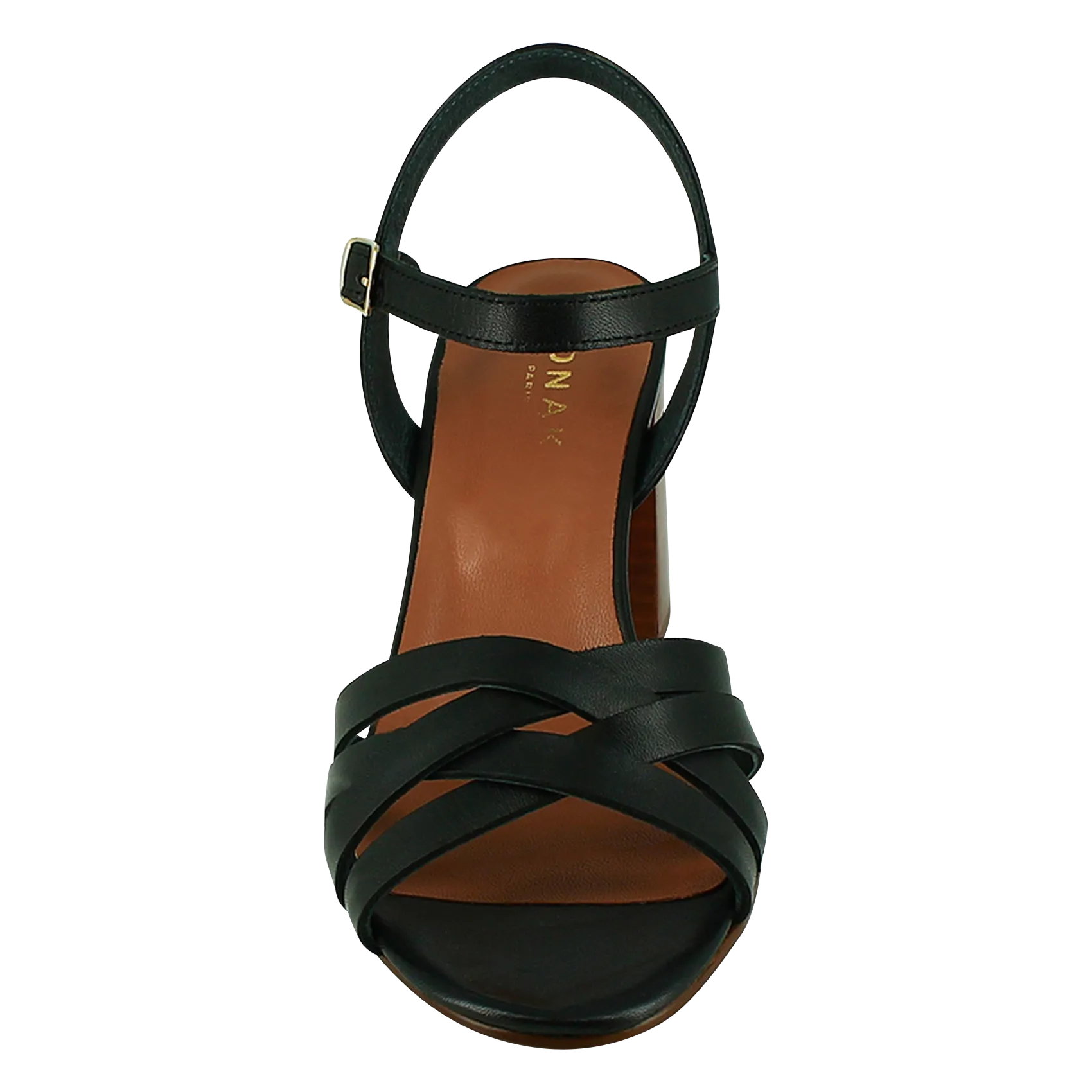 JONAK  Sandales à talon en cuir danelle - Noir
