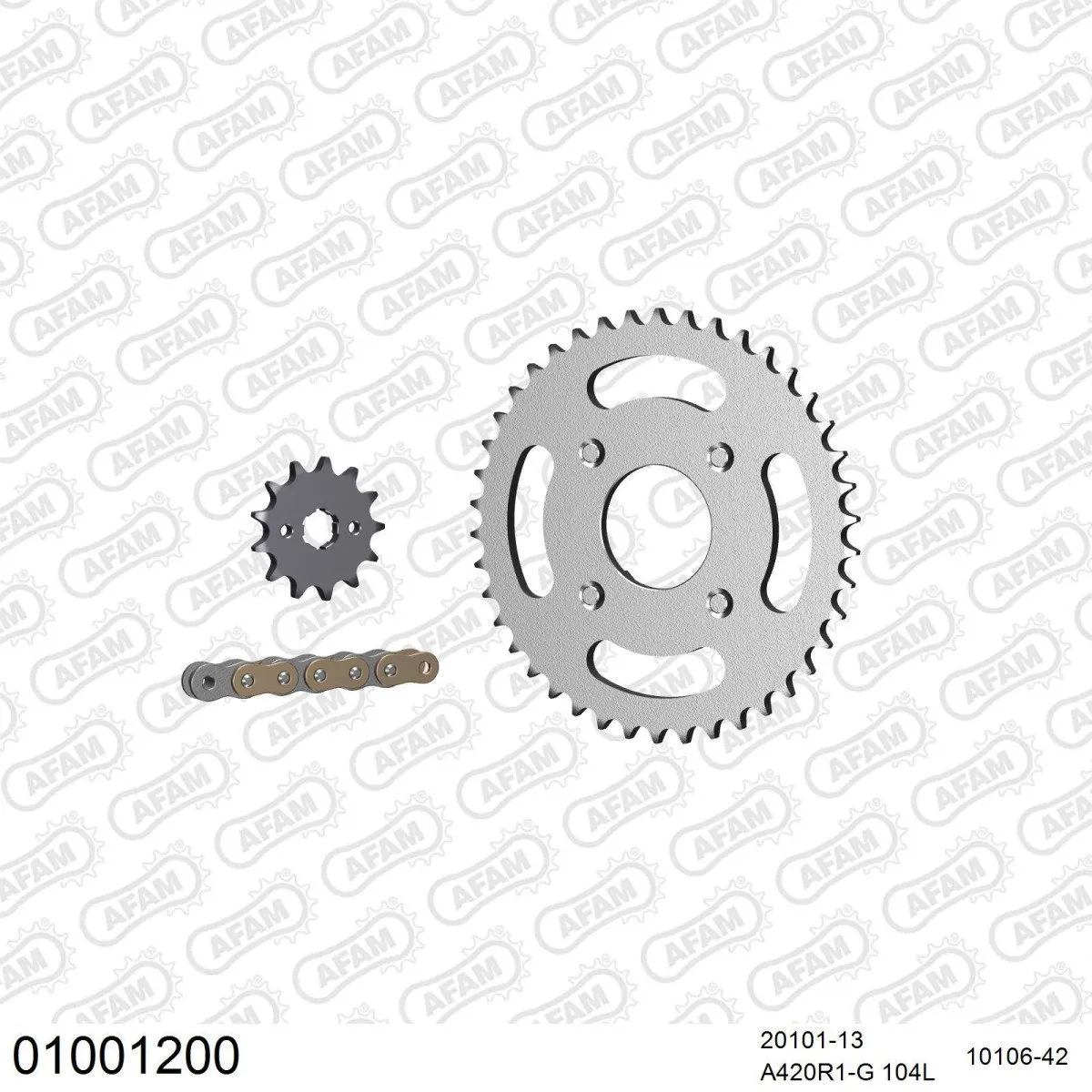 Kit chaine 420 AFAM - Couronne acier - Type de chaine au choix - HONDA CB 50 J 1977-1981