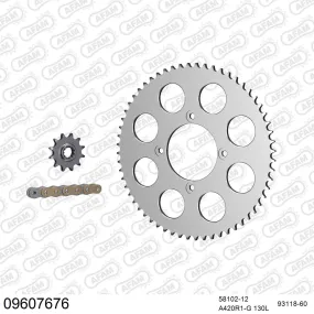 Kit chaine 420 AFAM - Couronne alu anti-boue - Type de chaine au choix - GAS GAS 80 TXT 2002-2006