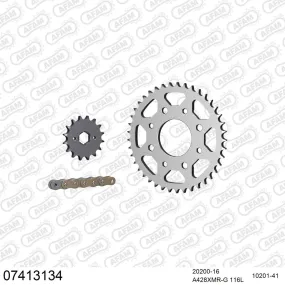 Kit chaine 428 AFAM - Couronne acier - Type de chaine au choix - KYMCO 125 PULSAR II 2008-2013
