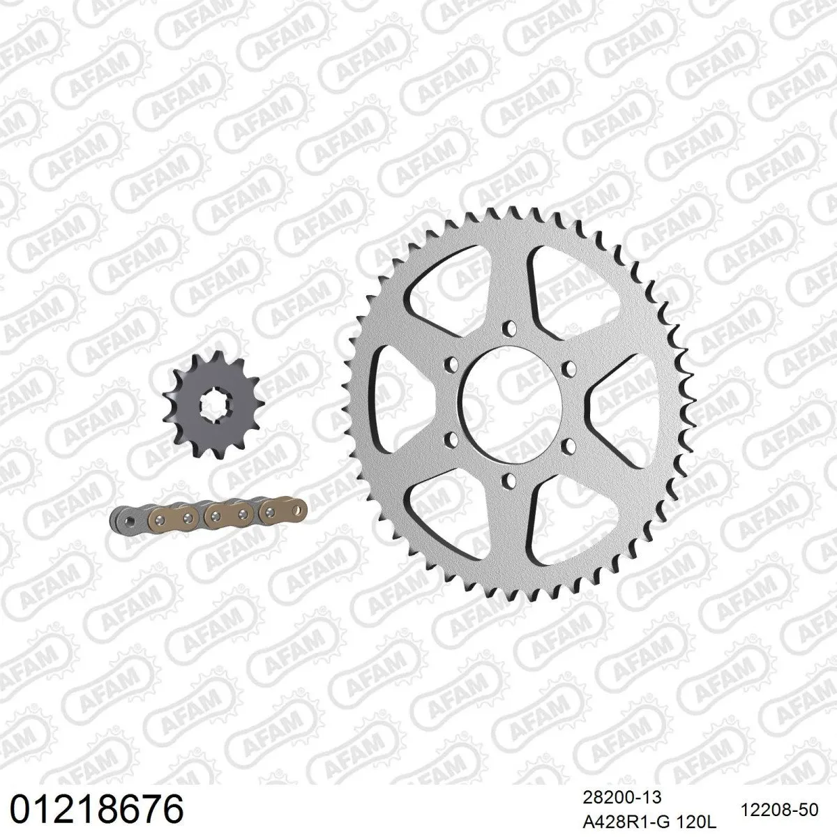 Kit chaine 428 AFAM - Couronne acier - Type de chaine au choix - YAMAHA TY 175 1977-1980