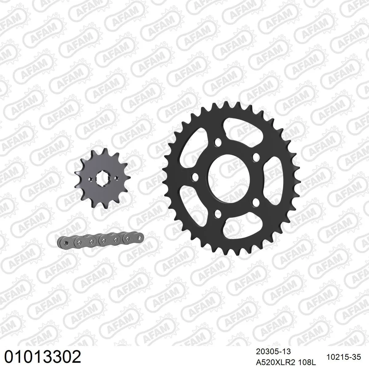 Kit chaine 520 AFAM - Couronne acier - Type de chaine au choix - HONDA NSR 125 R 1989-1992