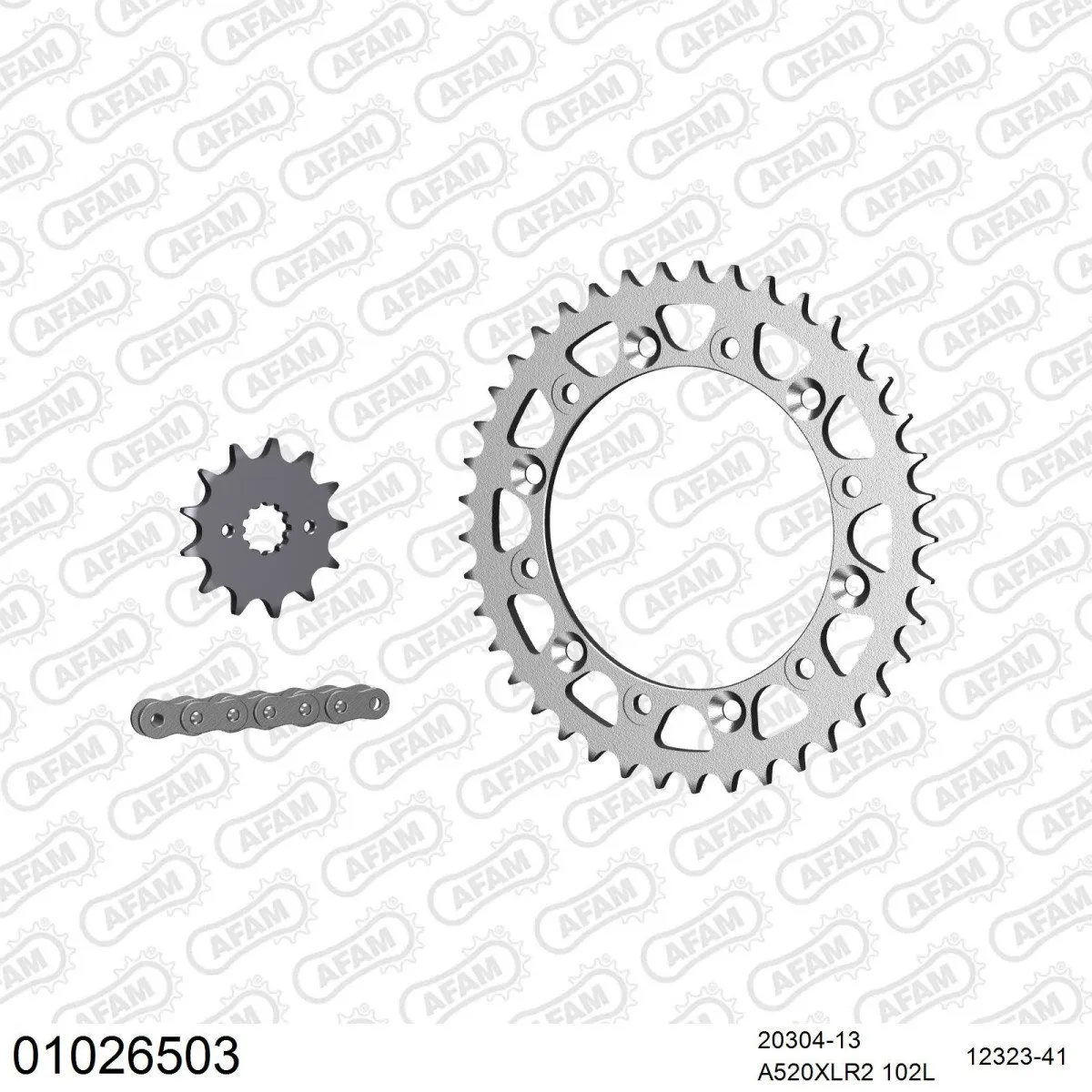 Kit chaine 520 AFAM - Couronne acier - Type de chaine au choix - HONDA NX 250 1987-1994