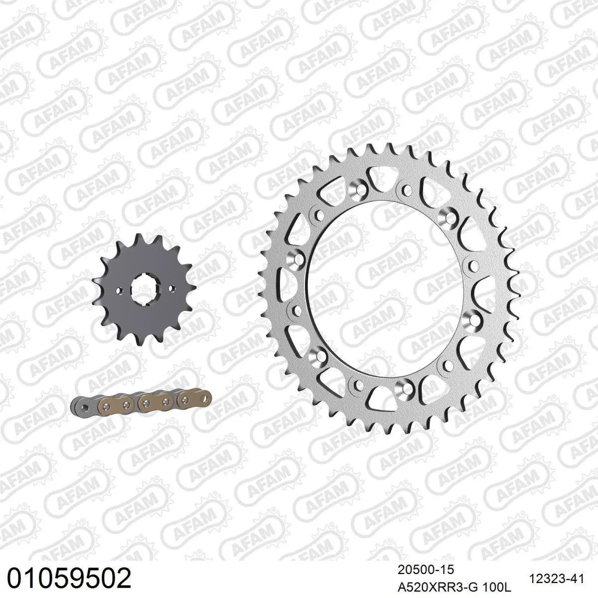 Kit chaine 520 AFAM - Couronne acier - Type de chaine au choix - HONDA XL 500 R 1982