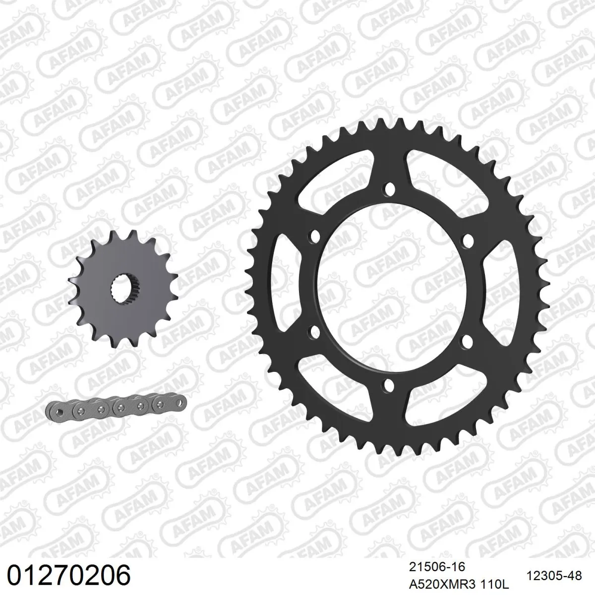Kit chaine 520 AFAM - Couronne acier - Type de chaine au choix - YAMAHA XJ 600 S DIVERSION 1992-2003