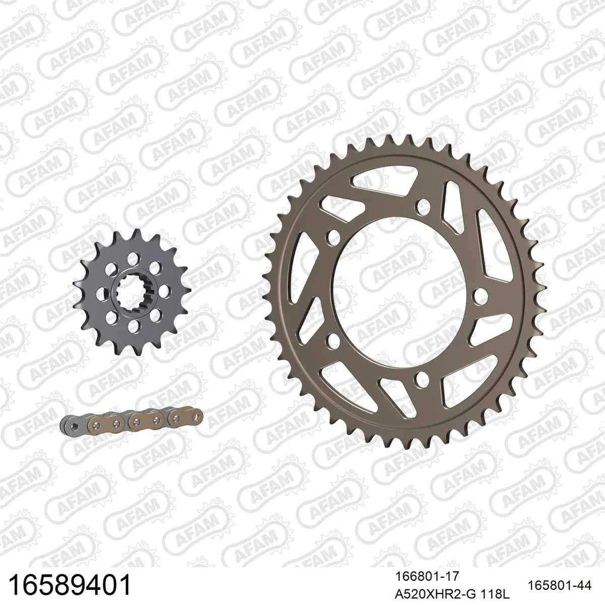Kit chaine 520 AFAM - Couronne alu anti-boue - Type de chaine au choix - RACING BMW S 1000 RR 2009-2011