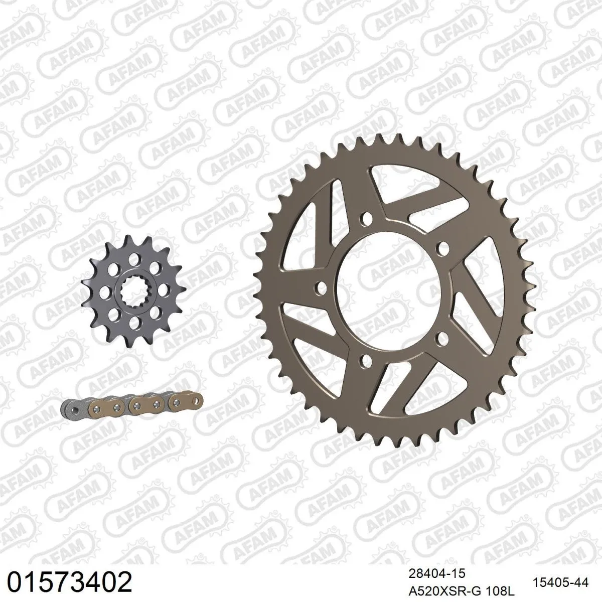 Kit chaine 520 AFAM - Couronne alu anti-boue - Type de chaine au choix - RACING SUZUKI SV 650 S 1999-2007