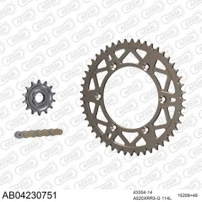 Kit chaine 520 AFAM - Couronne alu anti-boue - Type de chaine au choix - SHERCO SE / SER 300 2014-2020