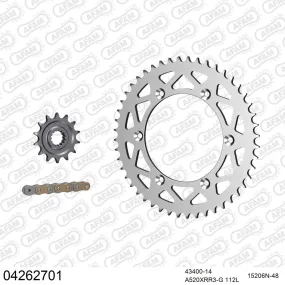 Kit chaine 520 AFAM - Couronne alu anti-boue - Type de chaine au choix - SHERCO SEF 510 ENDURO 2006-2011