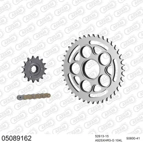 Kit chaine 525 AFAM - Couronne acier - Type de chaine au choix - DUCATI 1000 MONSTER S2 R 2006-2008