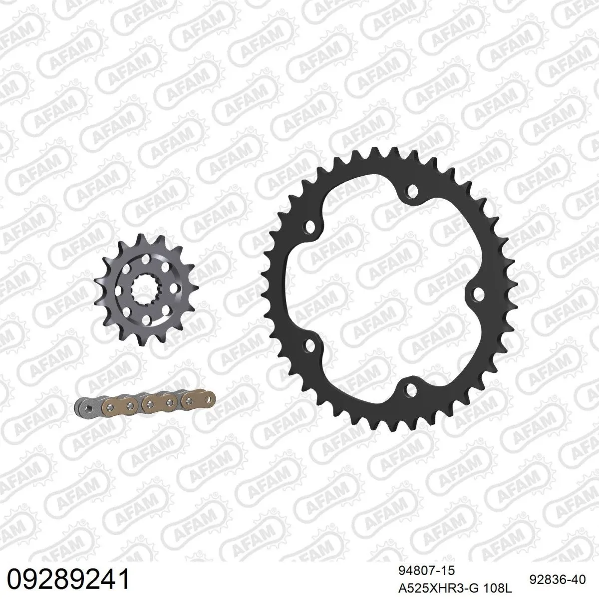 Kit chaine 525 AFAM - Couronne acier - Type de chaine au choix - MV AGUSTA 1000 F4-F4R 2004-2007
