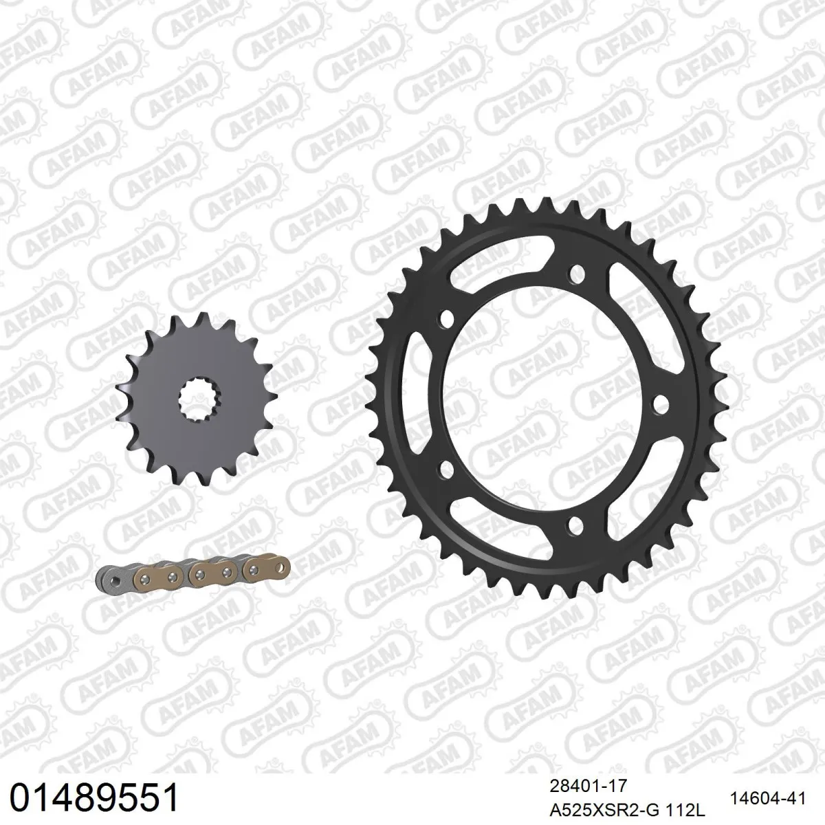Kit chaine 525 AFAM - Couronne acier - Type de chaine au choix - SUZUKI DL 1000 V-STROM 2002-2011