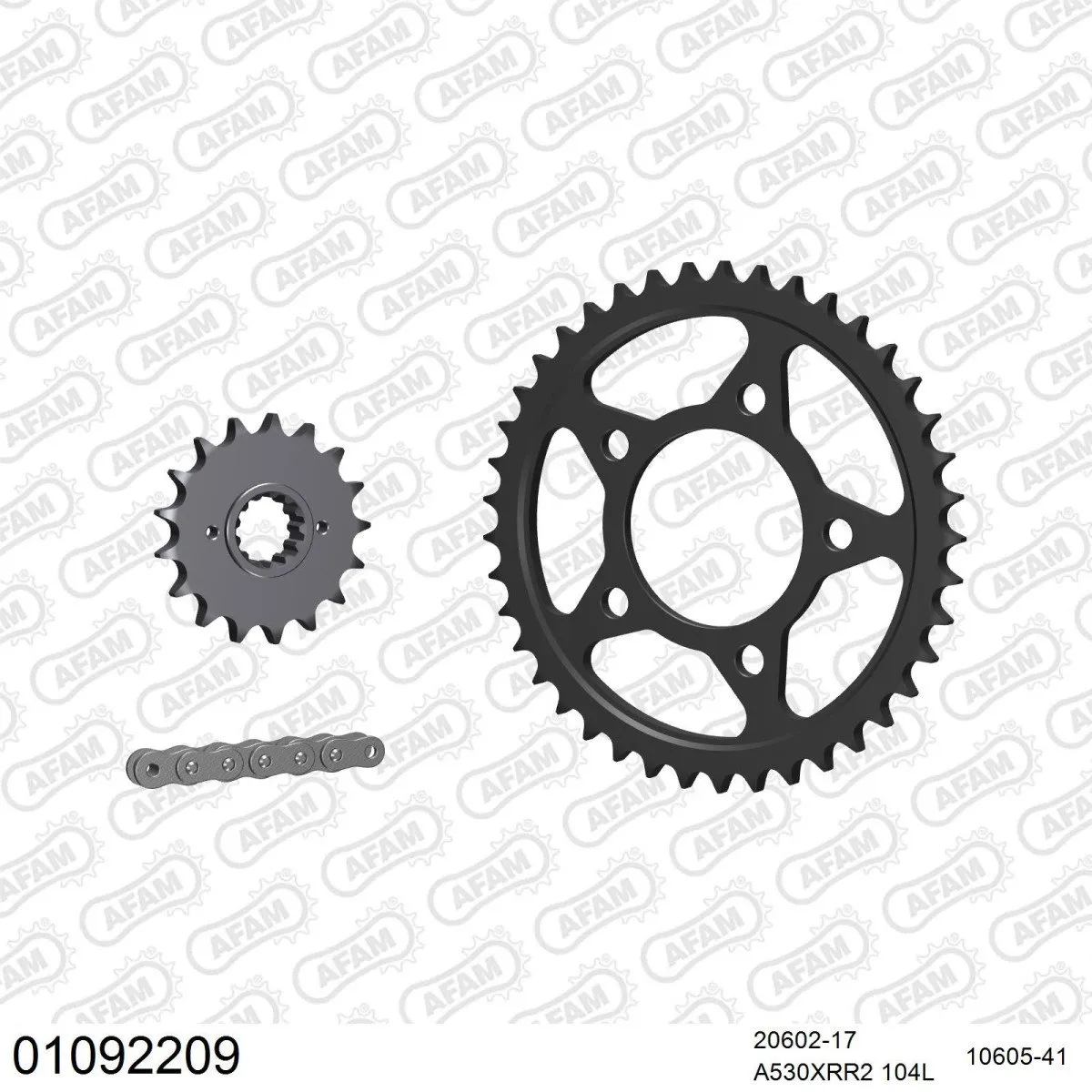 Kit chaine 530 AFAM - Couronne acier - Type de chaine au choix - HONDA CB 1100 R C / D / E / F 1983-1985