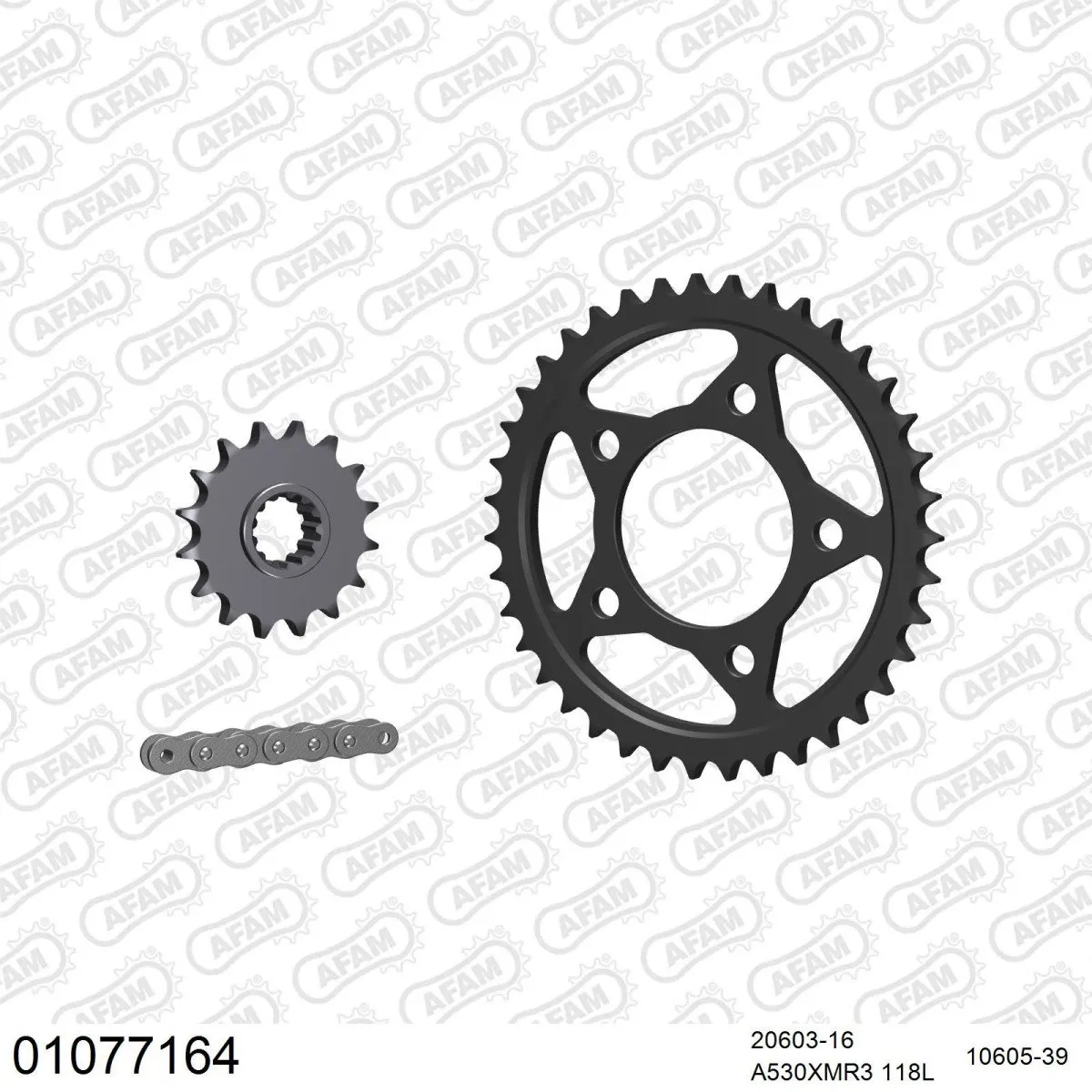 Kit chaine 530 AFAM - Couronne acier - Type de chaine au choix - HONDA VF 750 C 1996-2000