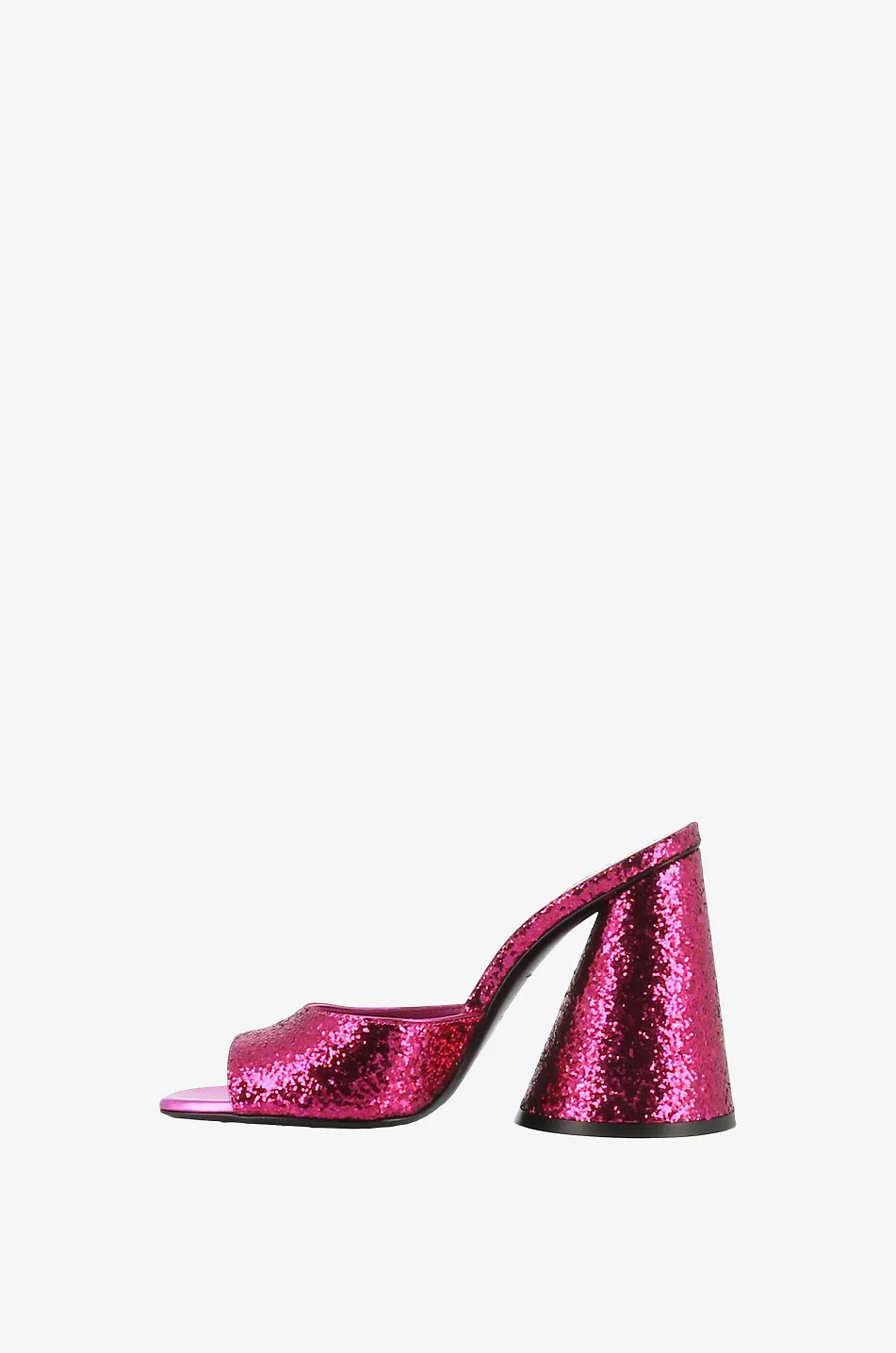 Mules à talon en cuir et paillettes Luz 105
