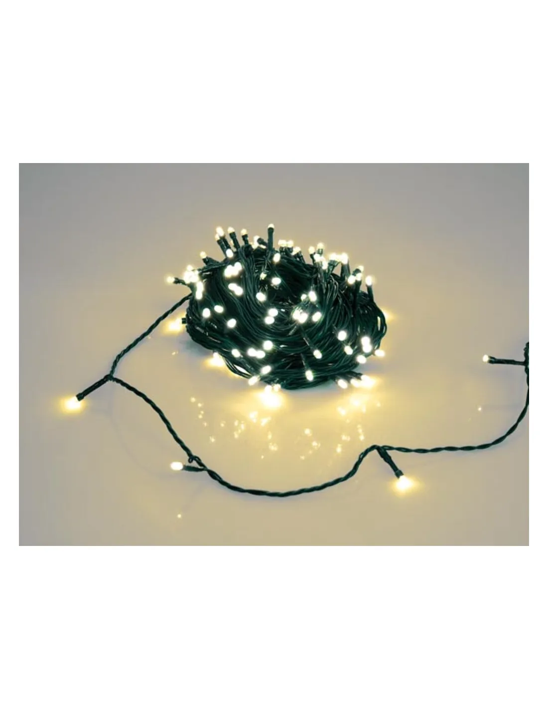 novalight led - 24 m - 160 lampes blanc chaud - fil vert