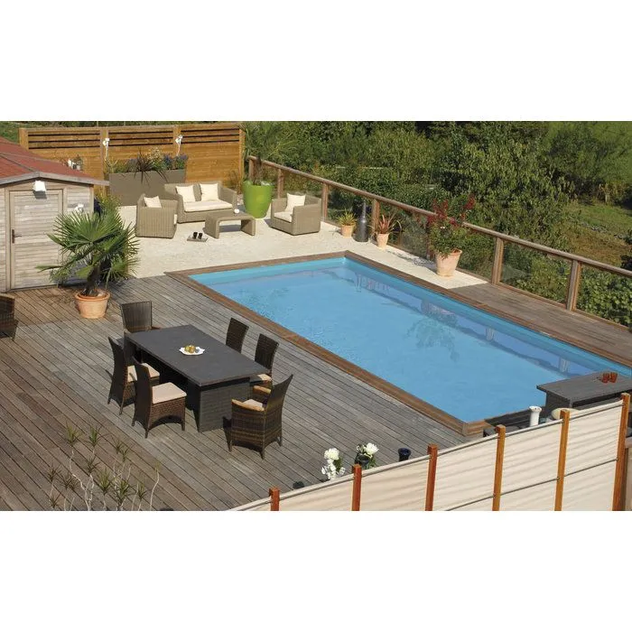 Piscine bois rectangulaire Evora - 6,20 x 4,20 x H. 1,33 m