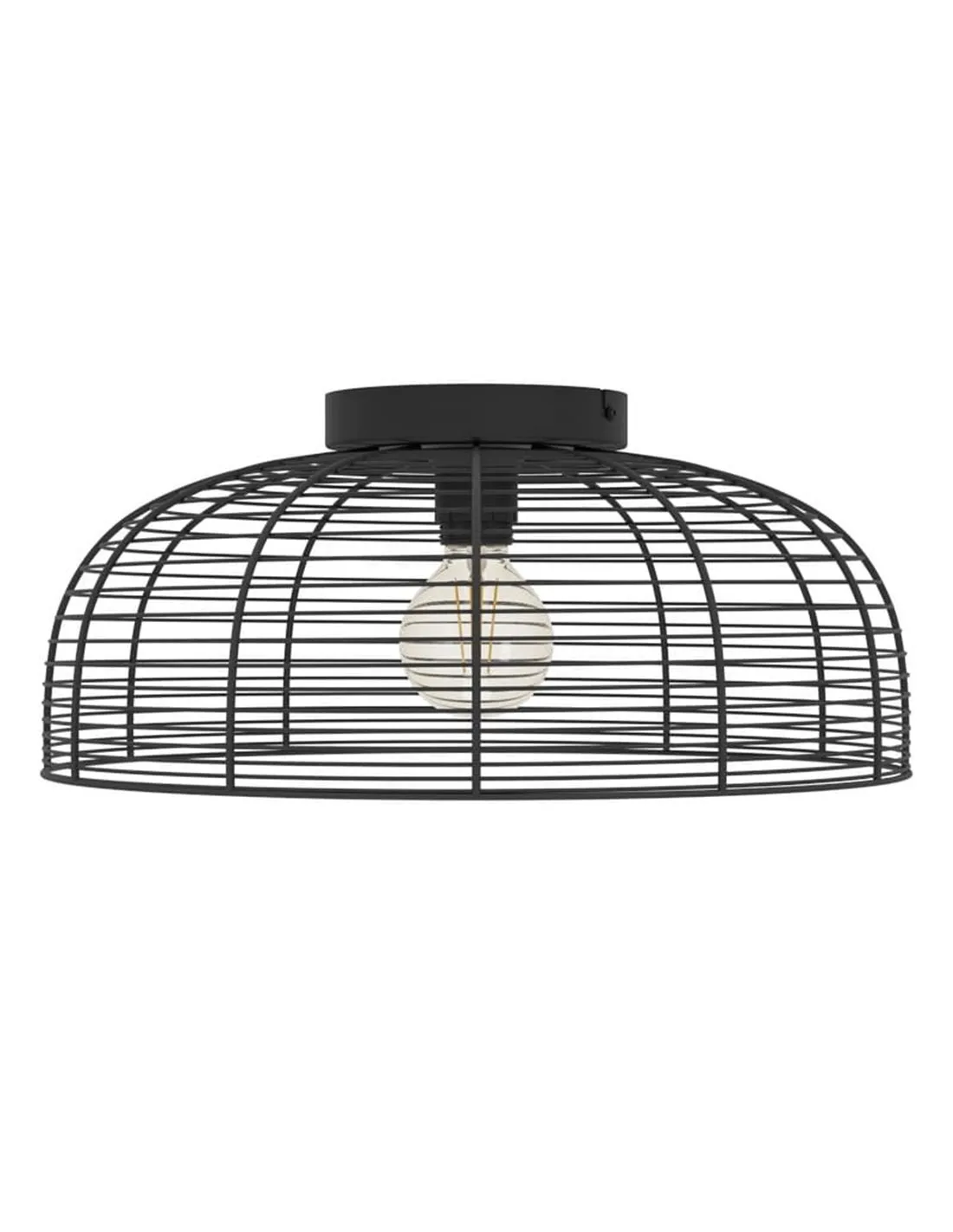 Plafonnier de style industriel RINROE Fil noir E27 | LéonLeds