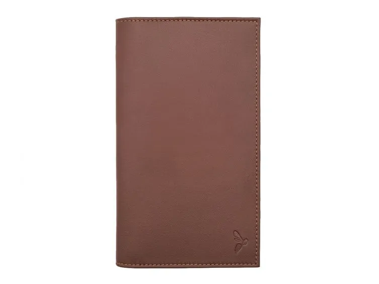 Porte chéquier "Luxe" tout cuir marron, talon haut - PM-012-01 