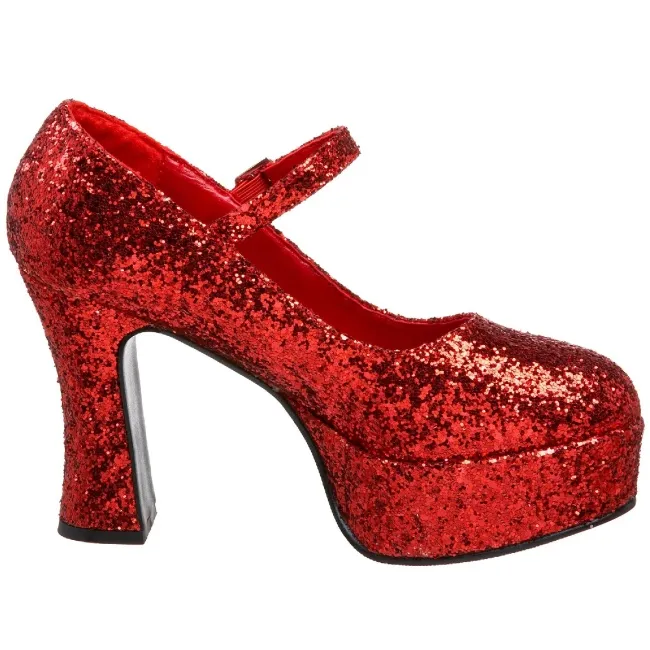 Rouge Etincelle 11 cm MARYJANE-50G Escarpins Talon Haut Mary Jane