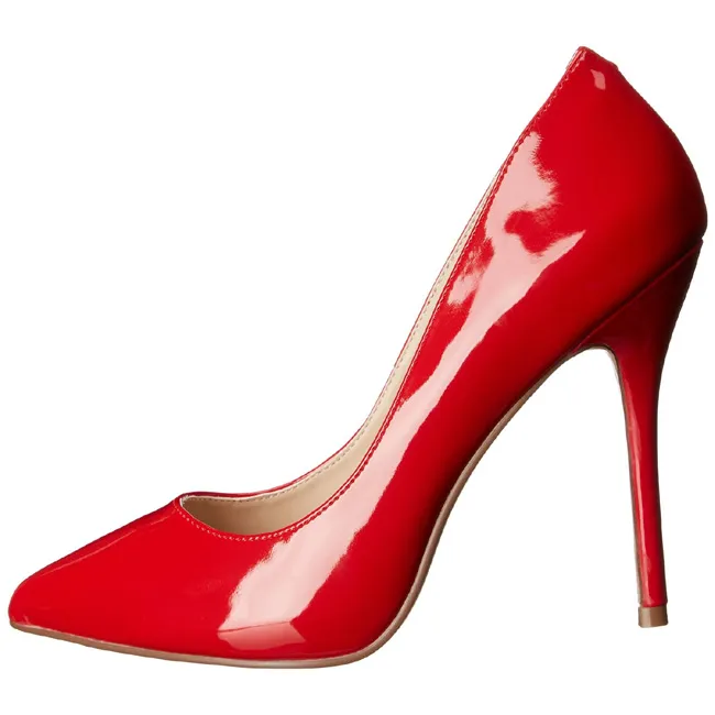 Rouge Verni 13 cm AMUSE-20 escarpins à talon aiguille bout pointu