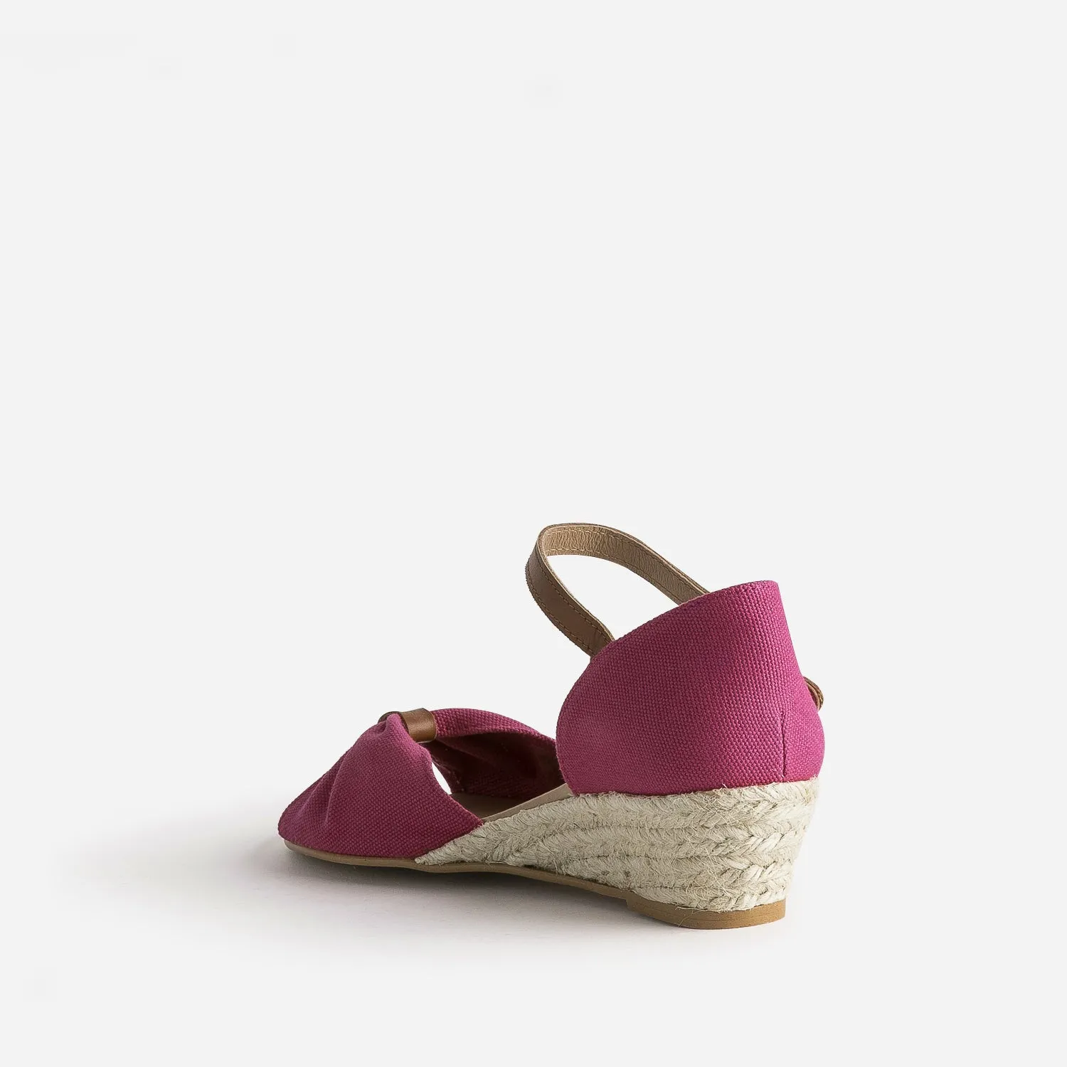 Sandale rose textile à petit talon compensé - Sandales Femme | ERAM