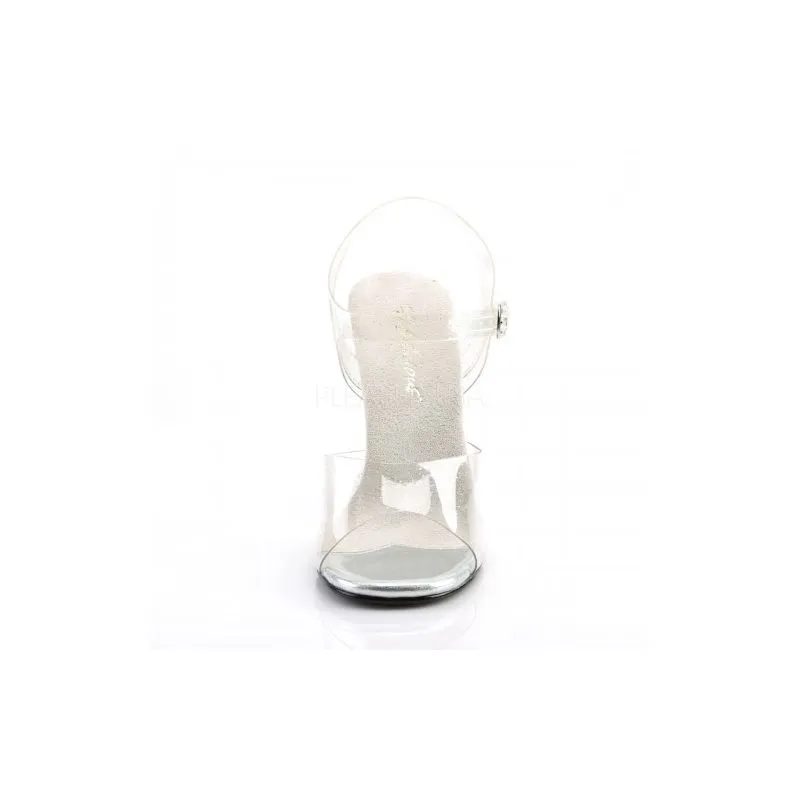 Sandale transparente à paillettes et talon de 11 cm bikini-fitness compétition - promo taille 35 1/2