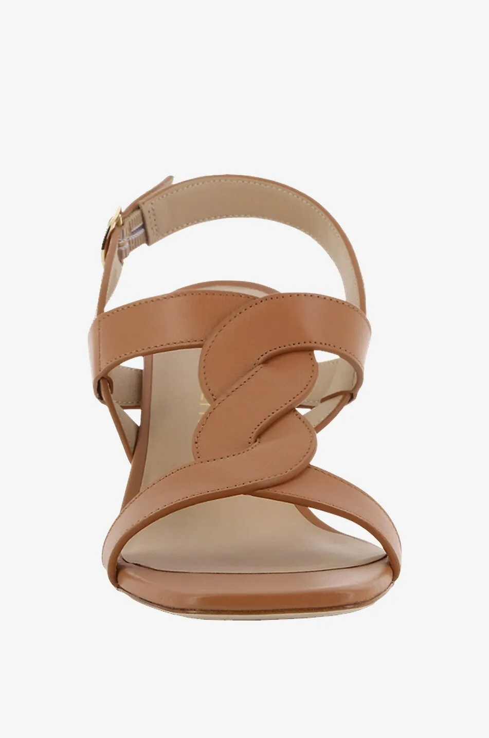 Sandales en cuir lisse à talon carré Ibiza 75 Slingback