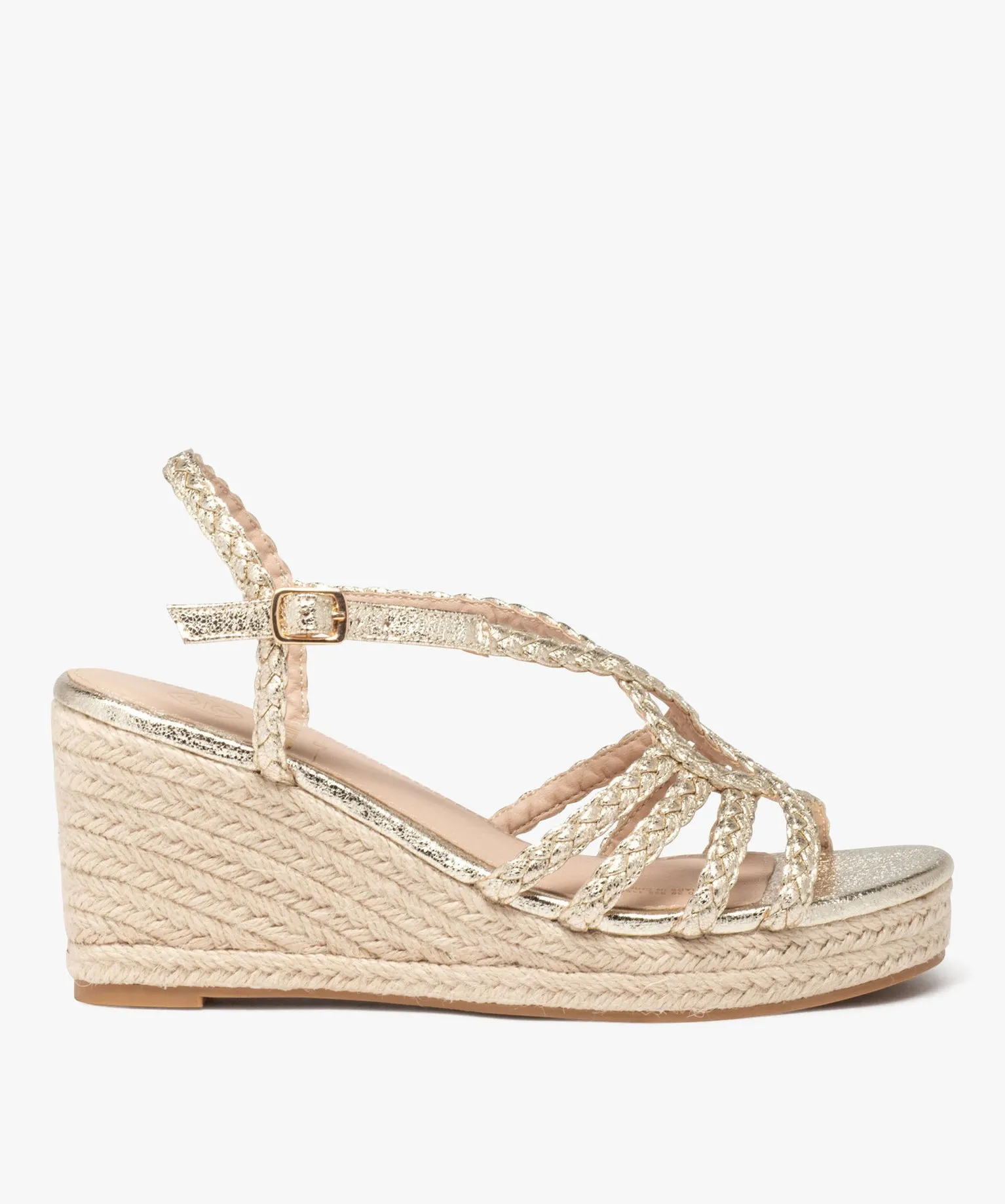 sandales femme compensees avec brides tressees fantaisie jaune sandales a talon